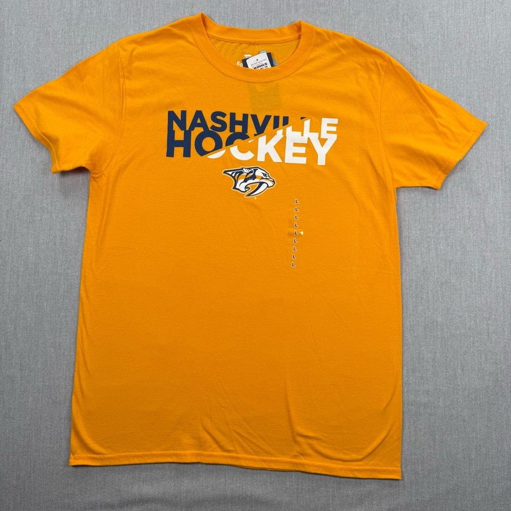 Fanatics Predators Gold Nashville Hockey Short Sleeve Tee Navy & White Graphics‎